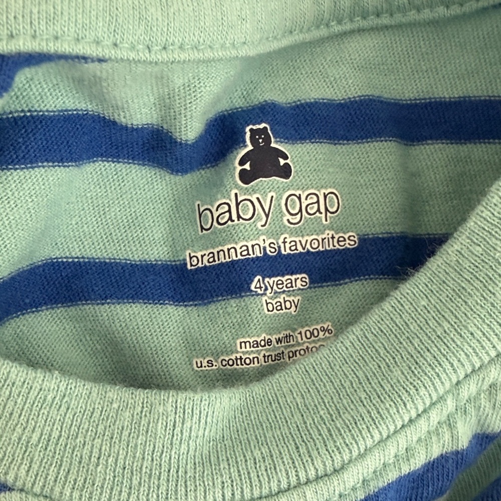 GAP Kids Long Sleeve Tee Lot - White, Navy, Light Blue, Gray, Blue, Aqua Stripes - Picture 3 of 3